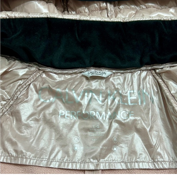 CALVIN KLEIN PERFORMANCE Pink Repelent Hooded PufferJacket Light Weight L,Good C - Picture 4 of 9